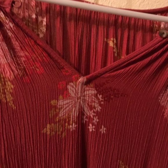 Sonoma Red Long Sleeve Pleated Blouse - Picture 2 of 2